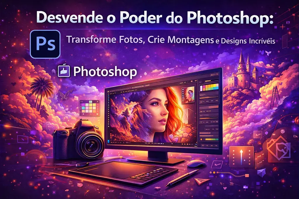 Desvende o Poder do Photoshop: Transforme Fotos, Crie Montagens e Designs Incríveis
